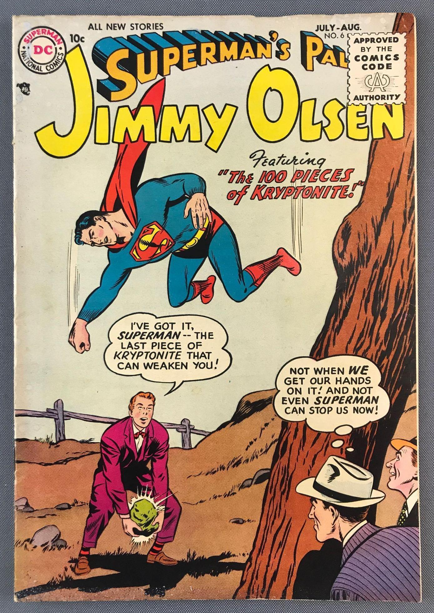 DC Comics Supermans Pal Jimmy Olsen No. 6 Comic Book: July-Aug. 1955, Golden Age, $.10, bagged and boarded