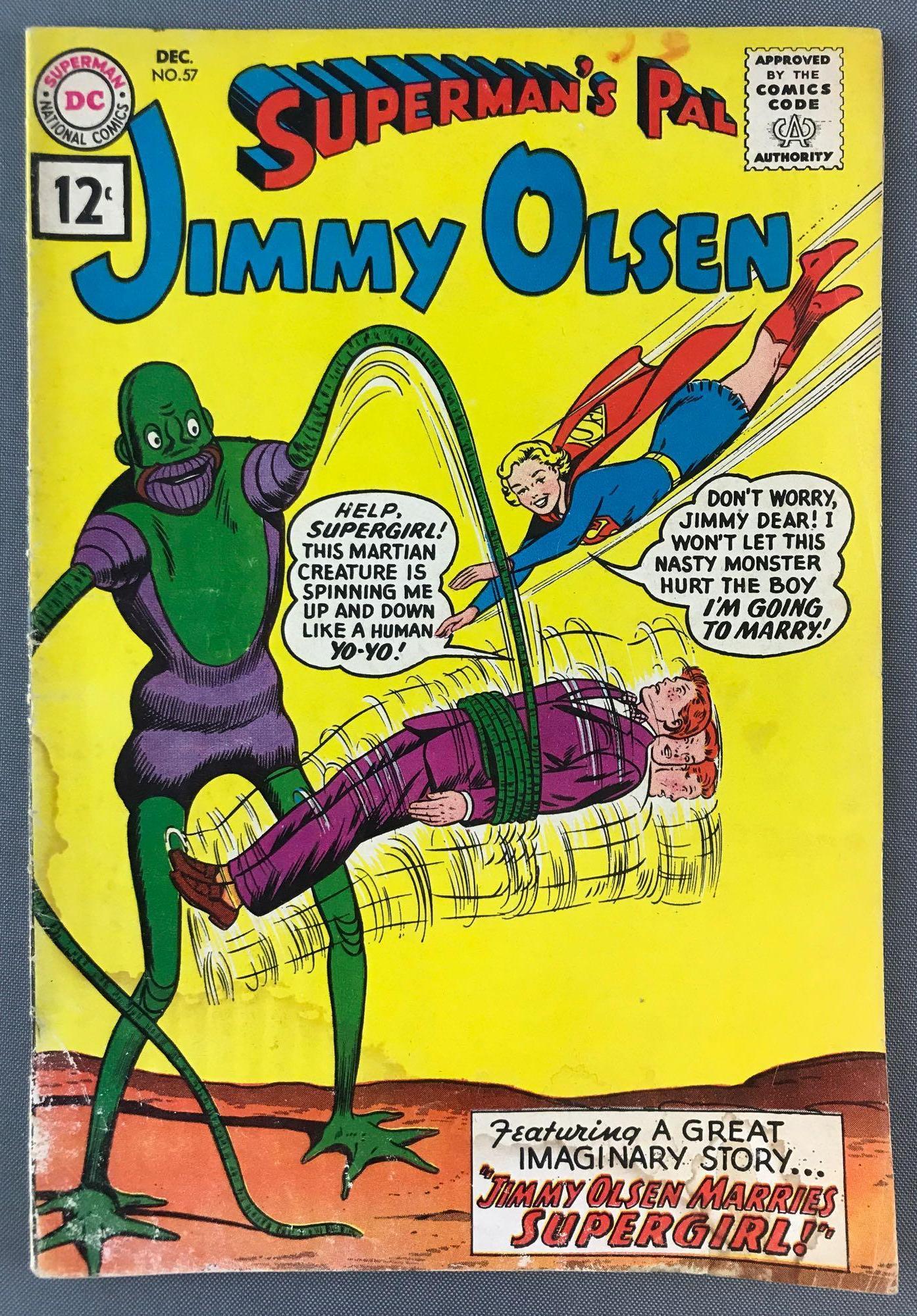 DC Comics Supermans Pal Jimmy Olsen No. 57 Comic Book: First 12 cent, December 1961, Silver Age, $.12, bagged and boarded