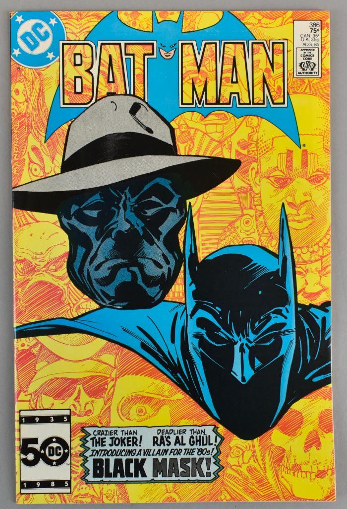 DC Comics Batman No. 386 Comic Book: 1st Appearance of Black Mask, August 1985, $.75, Bronze Age