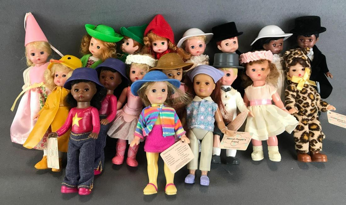 Group of 18 Madame Alexander McDonalds Happy Meal dolls: Includes Bride and Groom, Hannah Pepper, Red Riding Hood, and more. Dolls are inches with sleepy eyes and straight legs. Unknown completion