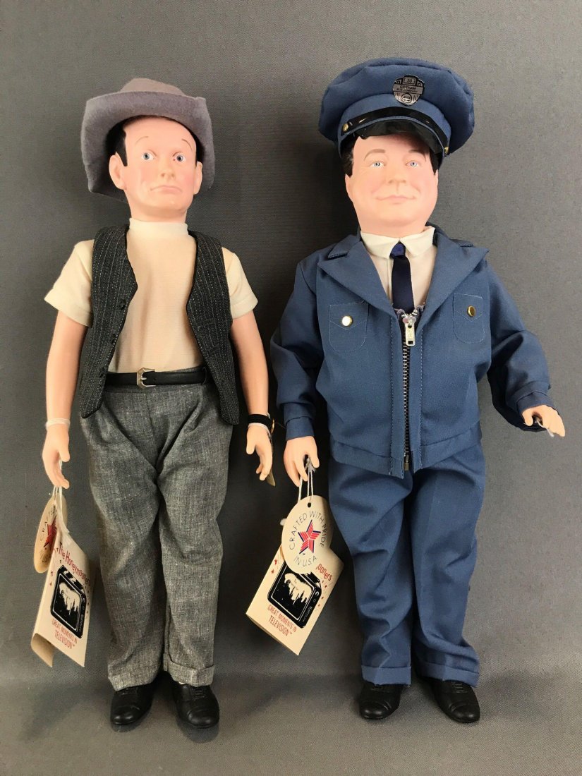 Group of 2 Effanbee Great Moments in Television: Includes Jackie Gleason as Ralph Kramden and Art Carney as Ed Norton. Dolls are 15 inches each