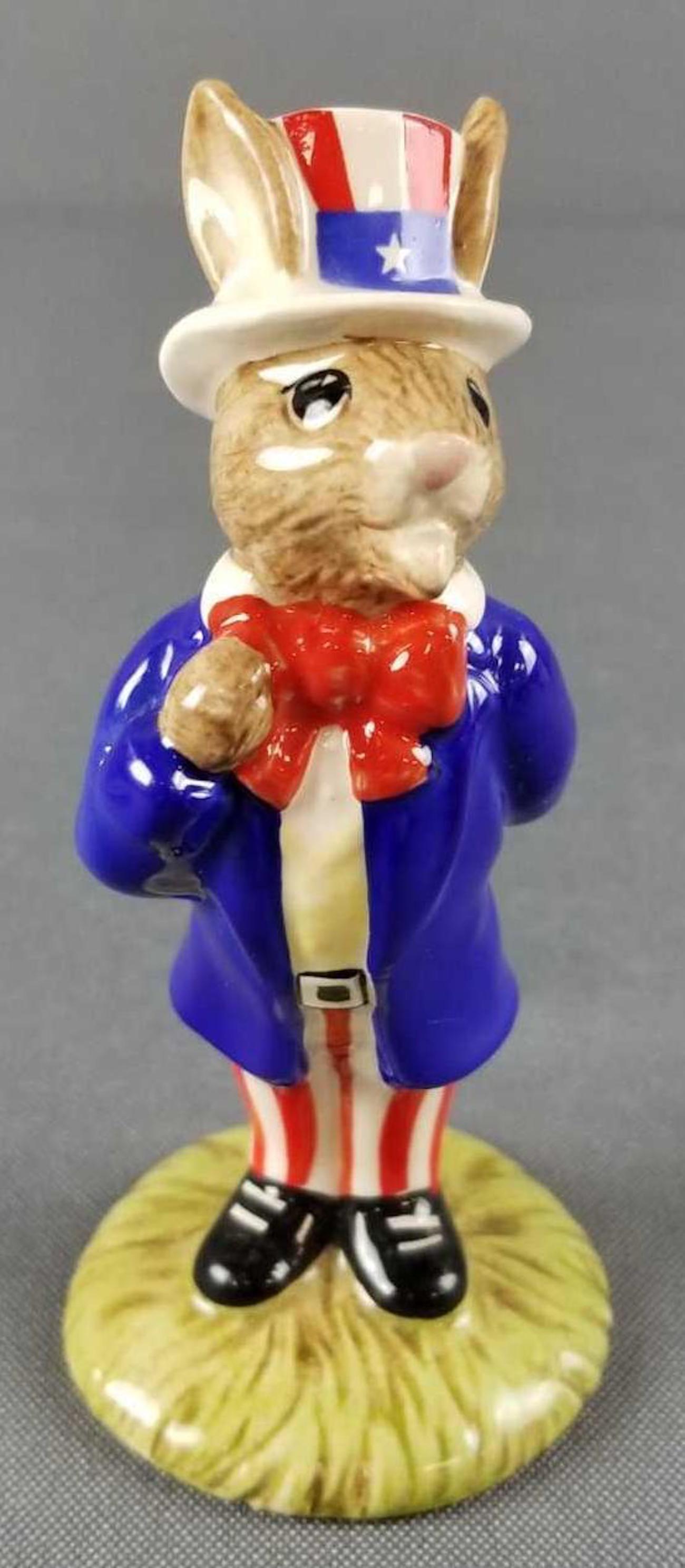 Royal Doulton Uncle Sam Bunnykins: 1985, 4.5 inches tall. No chips or cracks.