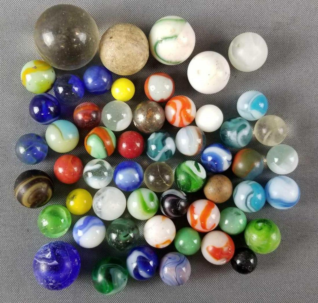 Group of vintage marbles: All are in used condition