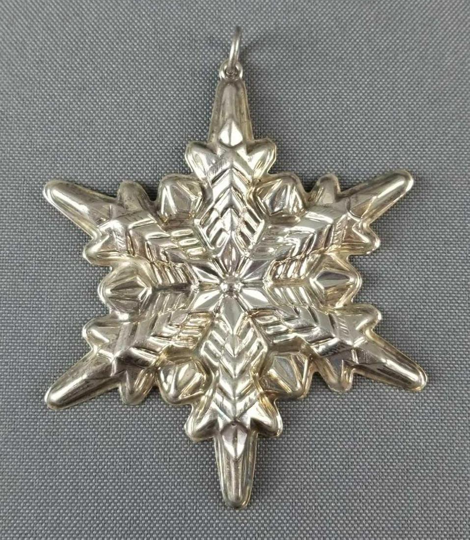 Sterling silver Christmas ornament: Gorham, 1972. 3 x 3.5 inches, 17g total weight