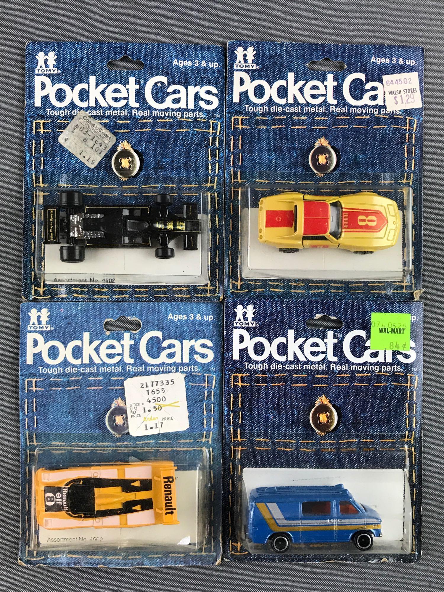Group of 4 Tomy Pocket Cars die-cast vehicles (1 of 2)