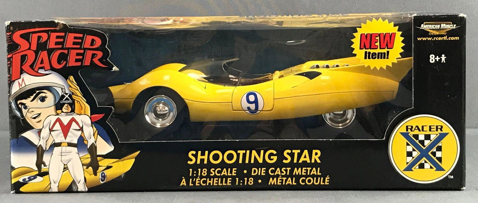 Ertl Speed Racer Racer X Shooting Star die-cast vehicle: 1:18 scale, new old stock.