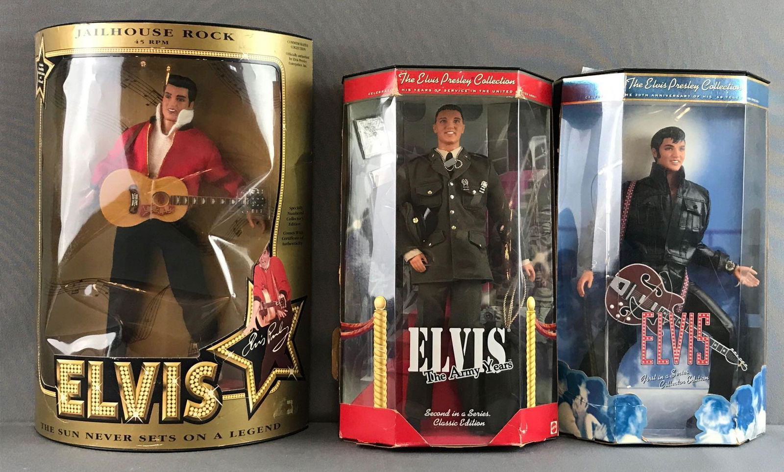 Group of 3 Elvis dolls in original box (1 of 5)