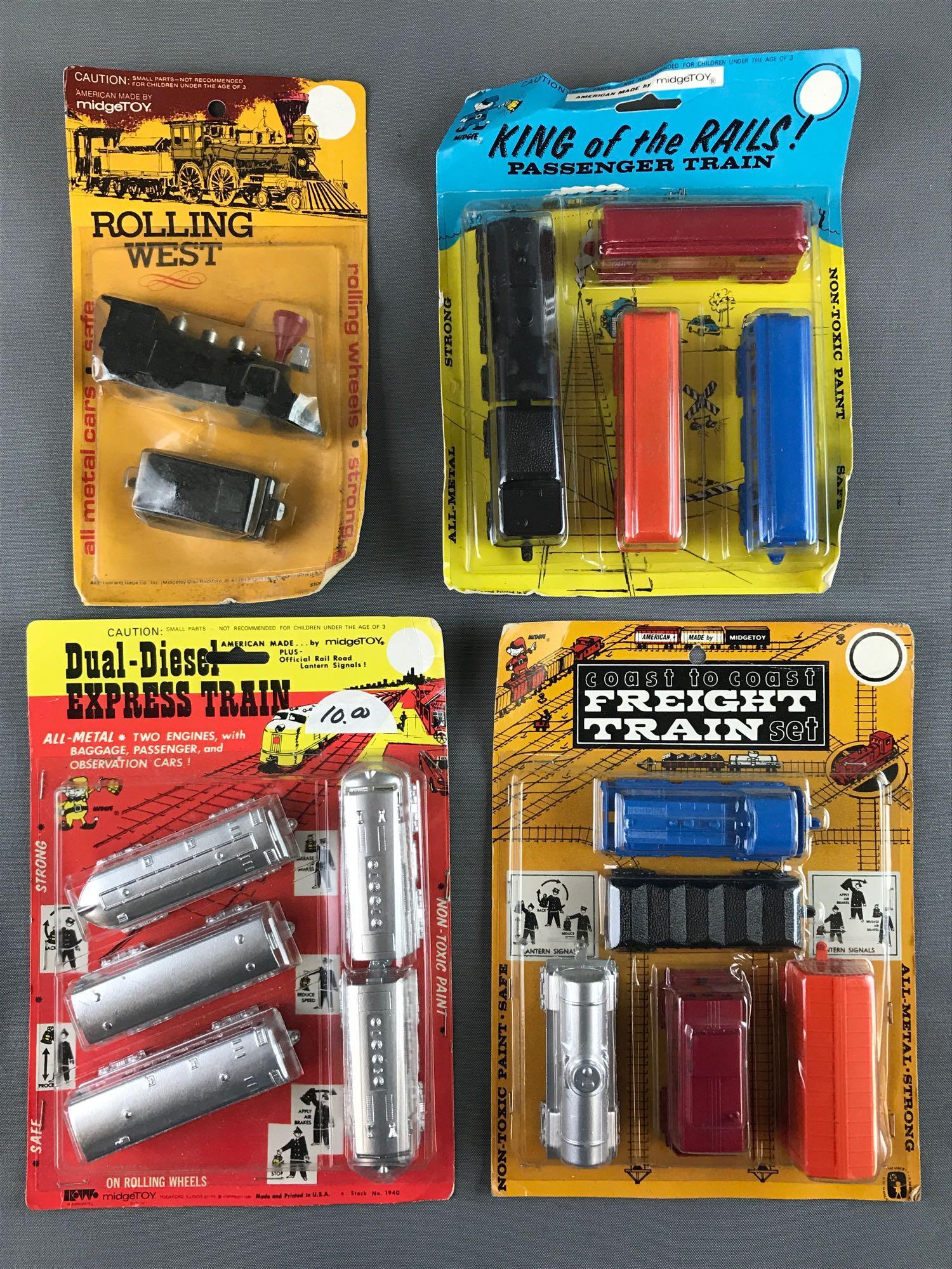Group of 4 Midgetoy die-cast train sets in original (1 of 6)