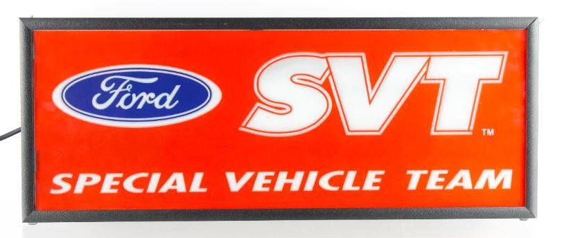 Ford S.V.T. Light Up Advertising Glass and Metal Sign (1 of 2)