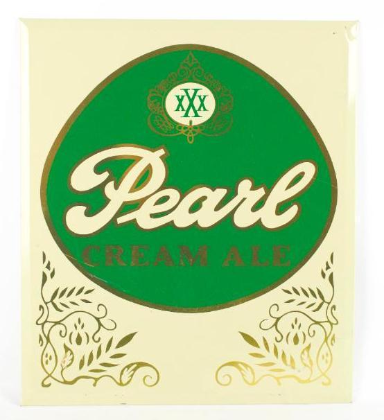 Vintage Pearl Cream Ale Tin on Cardboard Advertising (1 of 3)