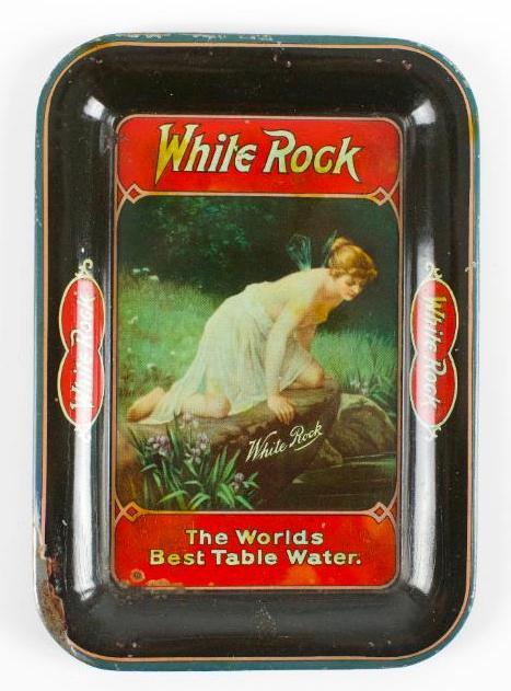 Antique White Rock Advertising Metal Tip Tray (1 of 2)