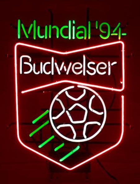 Budweiser Soccer Mundal 94 Light Up Advertising Neon (1 of 3)