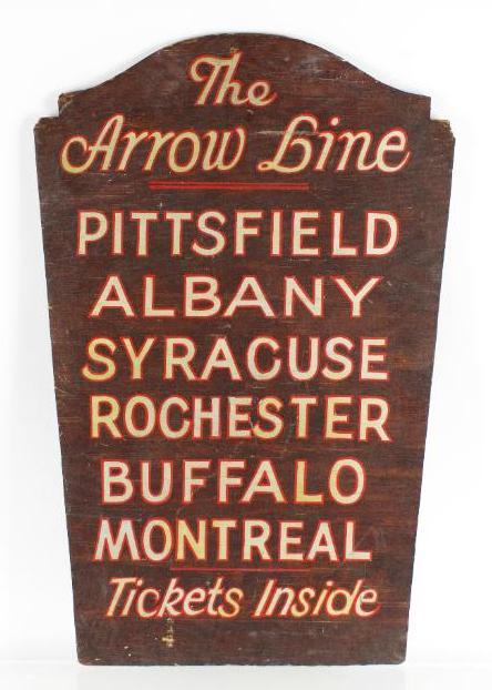 Vintage The Arrow Bus Line Tickets Inside Wood Sign (1 of 2)
