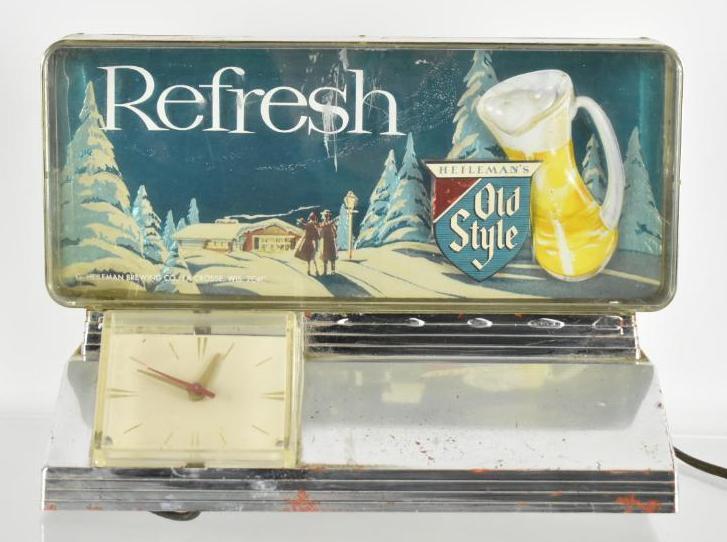 Vintage Old Style Light Up Advertising Beer Sign Clock (1 of 3)