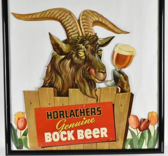Vintage Horlachers Bock Beer Advertising Litho on (1 of 2)