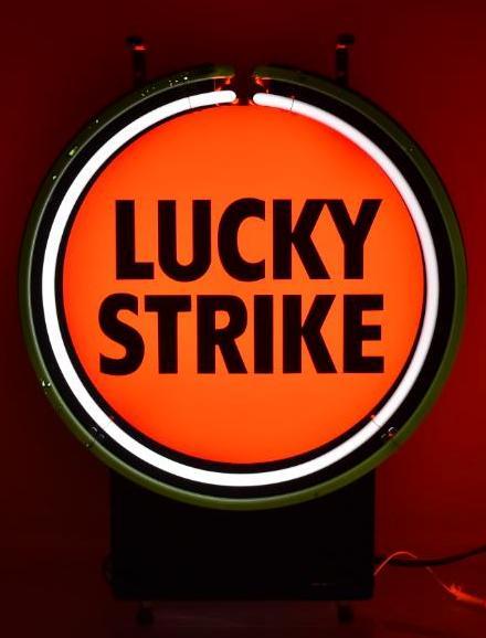 Lucky Strike Cigarettes Light Up Advertising Neon Sign (1 of 2)