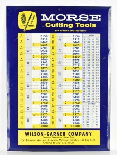 Vintage Morse Cutting Tools Advertising Tin on (1 of 3)
