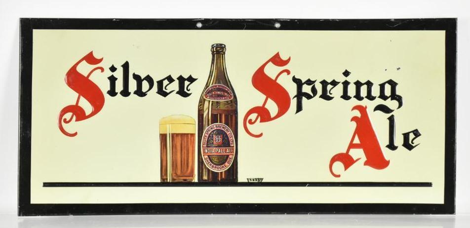 Vintage Silver Spring Ale Advertising Metal Beer Sign (1 of 2)