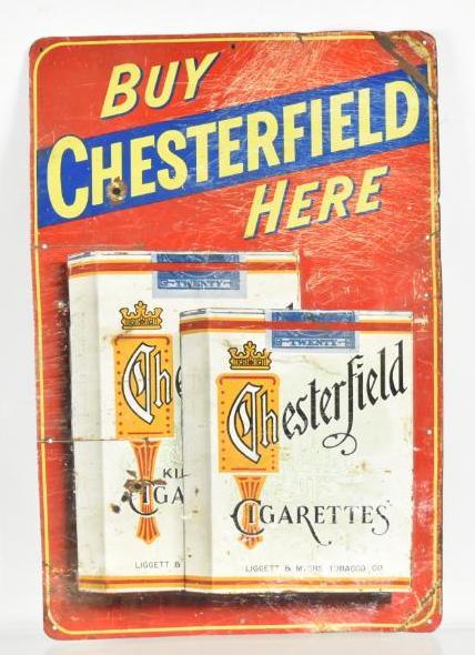 Vintage Chesterfield Cigarettes Advertising Metal Sign (1 of 2)