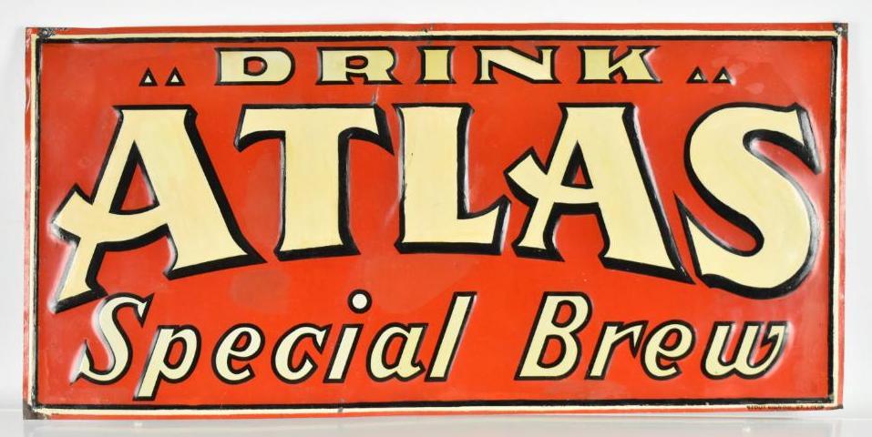 Vintage Atlas Special Brew Advertising Metal Beer Sign (1 of 3)