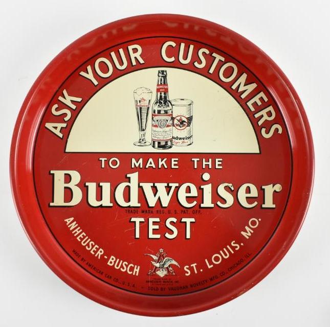 Vintage Budweiser Advertising Metal Beer Tray (1 of 2)