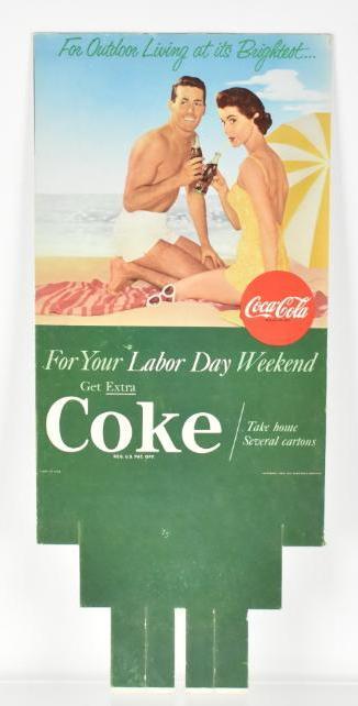 Vintage Coca Cola Advertising Six Pack Cardboard Sign (1 of 1)
