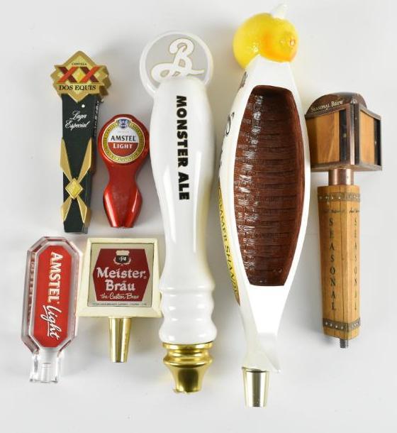 Group of 7 Advertising Beer Tappers (1 of 2)