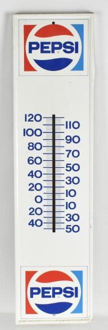 Vintage Pepsi Advertising Tin Thermometer (1 of 3)