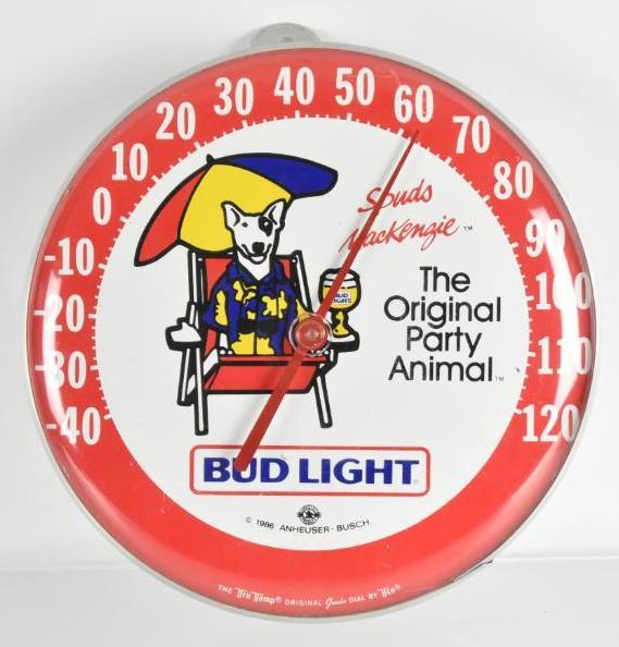 Spuds Mackenzie Bud Light Advertising Thermometer (1 of 2)