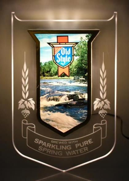 Old Style Light Up Advertising Beer Sign: Working Condition, 11 1/2 x 18 inches