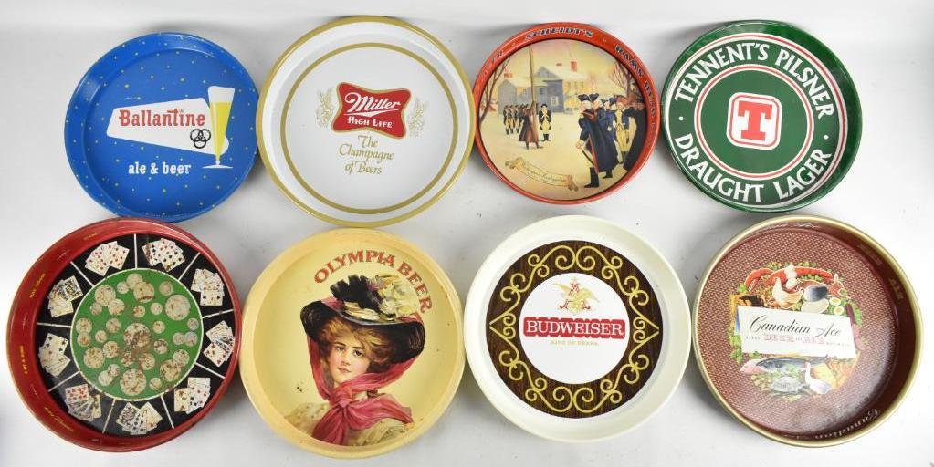Group of 8 Vintage Advertising Beer Trays (1 of 3)