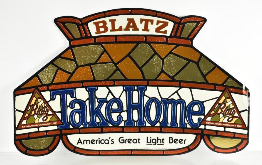 Vintage Blatz Advertising Cardboard Beer Sign (1 of 2)