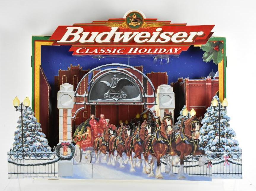 Budweiser Classic Holiday Light Up Cardboard (1 of 1)