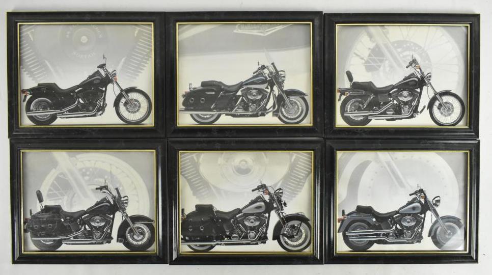 Group of 6 Harley Davidson Motorcycle Framed Prints (1 of 1)
