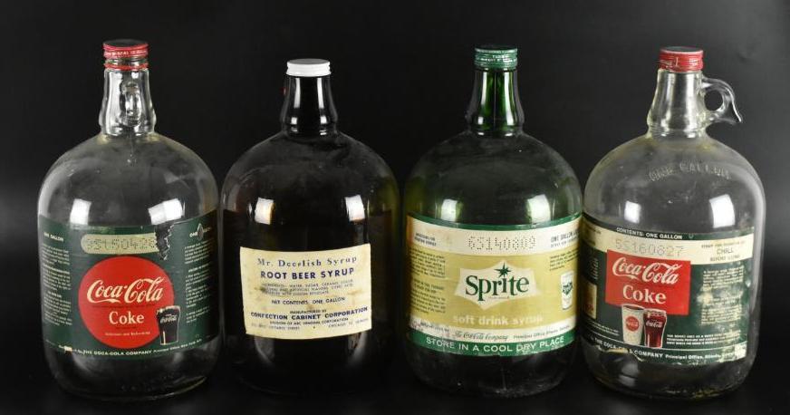 Group of 4 Vintage Soda Syrup Advertising Bottles (1 of 1)