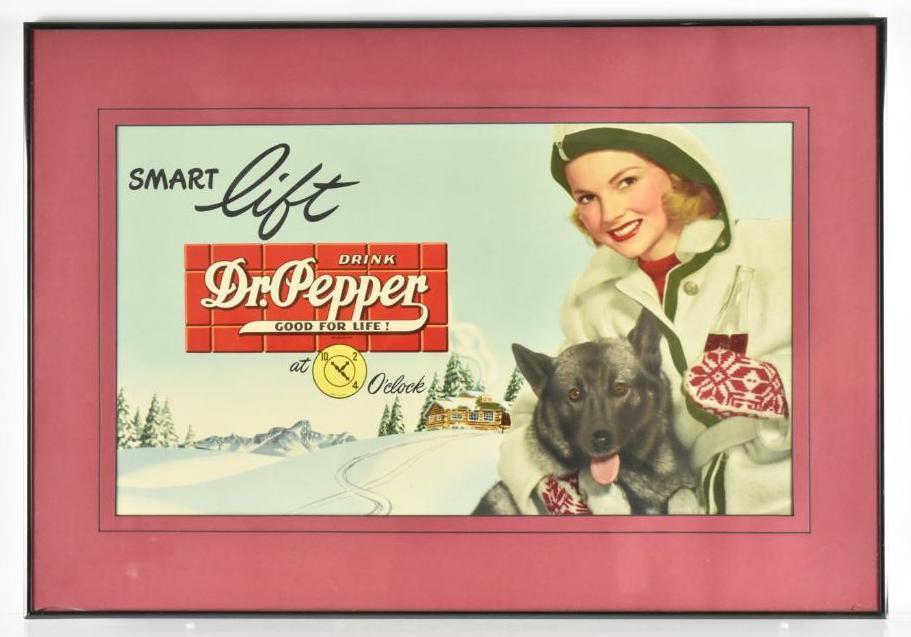 Vintage Dr. Pepper Framed Advertising Litho on (1 of 1)