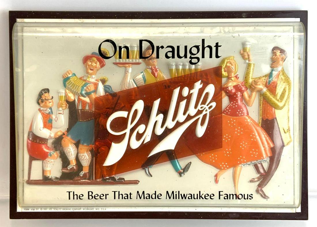 Vintage Schlitz On Draft Advertising Beer Sign (1 of 2)