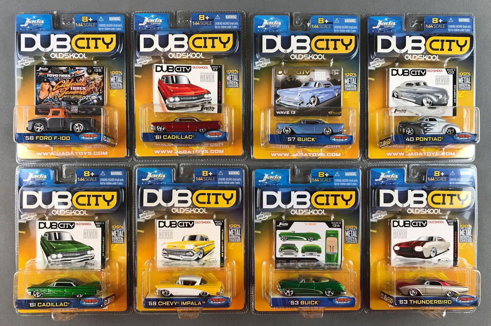 Group Of 8 Jada Toys Dub City Old Skool Vehicles