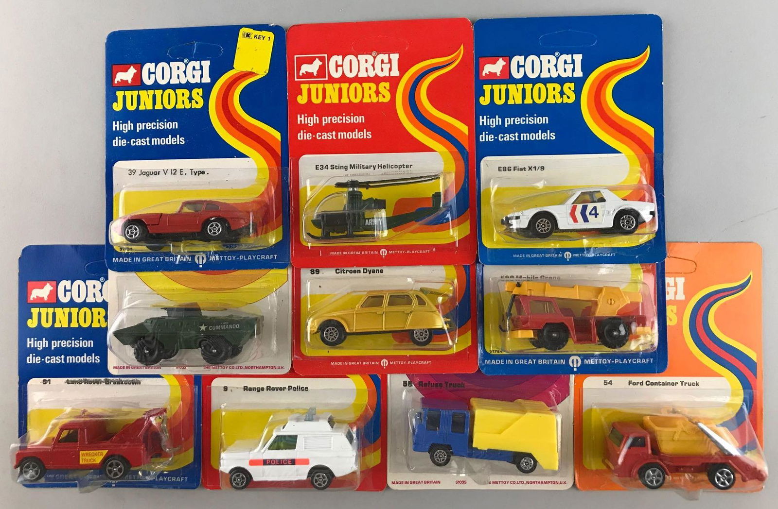 Group Of 10 Assorted Corgi Juniors Die Cast Vehicles