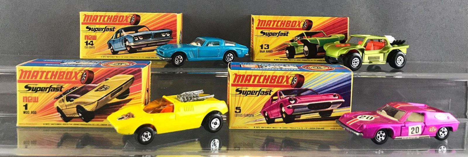 Group of 4 Matchbox Superfast die-cast vehicles with (1 of 9)