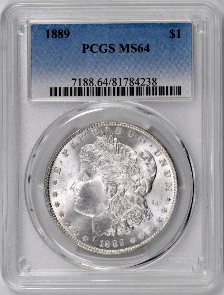 1889 P Morgan Silver Dollar (PCGS) MS64 (1 of 2)