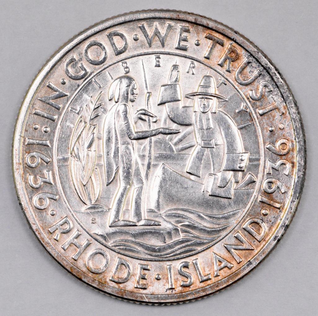 1936 S Rhode Island Commemorative Silver Half Dollar (1 of 2)