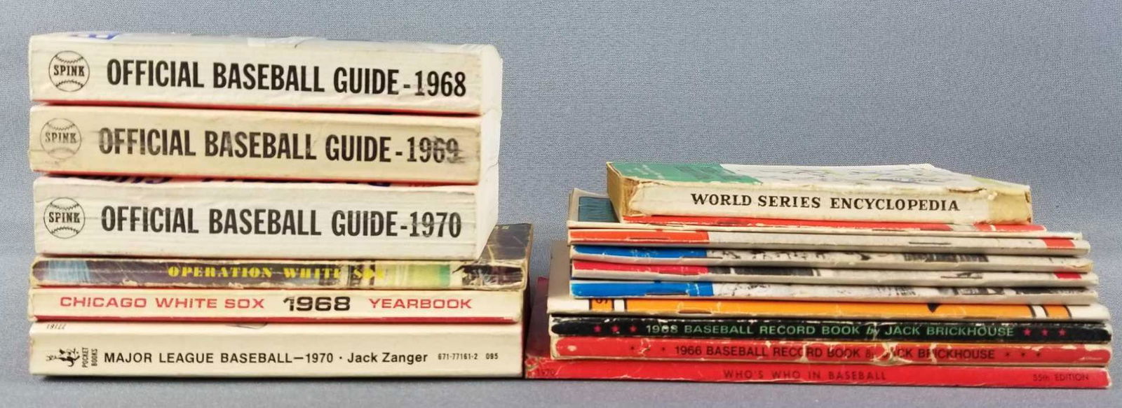 Group of vintage baseball books, guides (1 of 2)