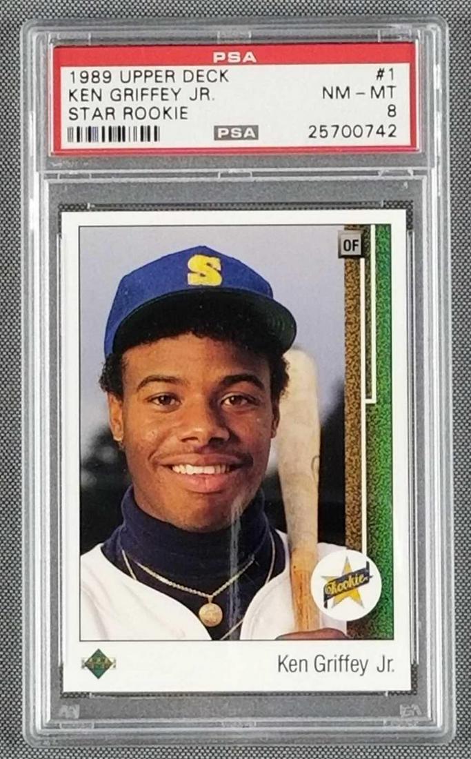 1989 Upper Deck Ken Griffey Jr. Rookie Card #1 PSA 8 (1 of 3)