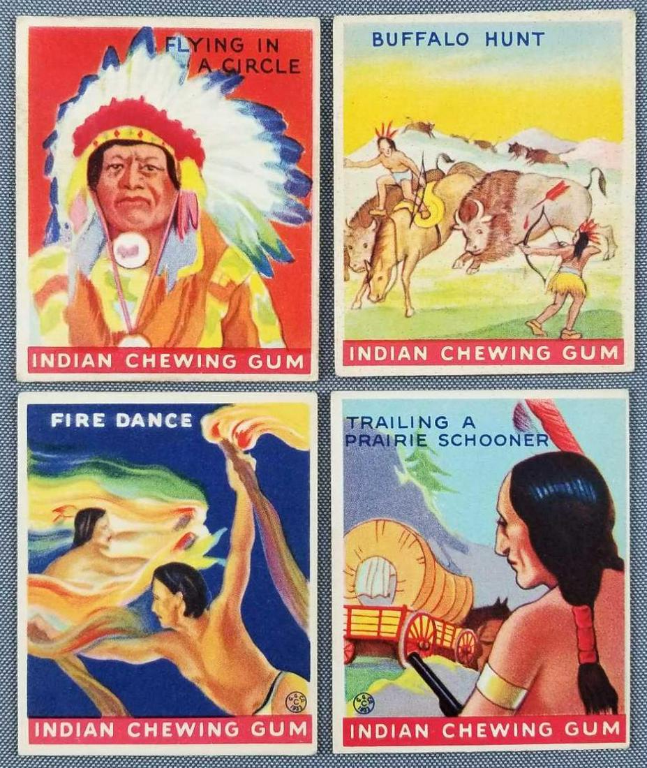 Group of 4 1933 Goudey Indian Gum Cards (1 of 2)