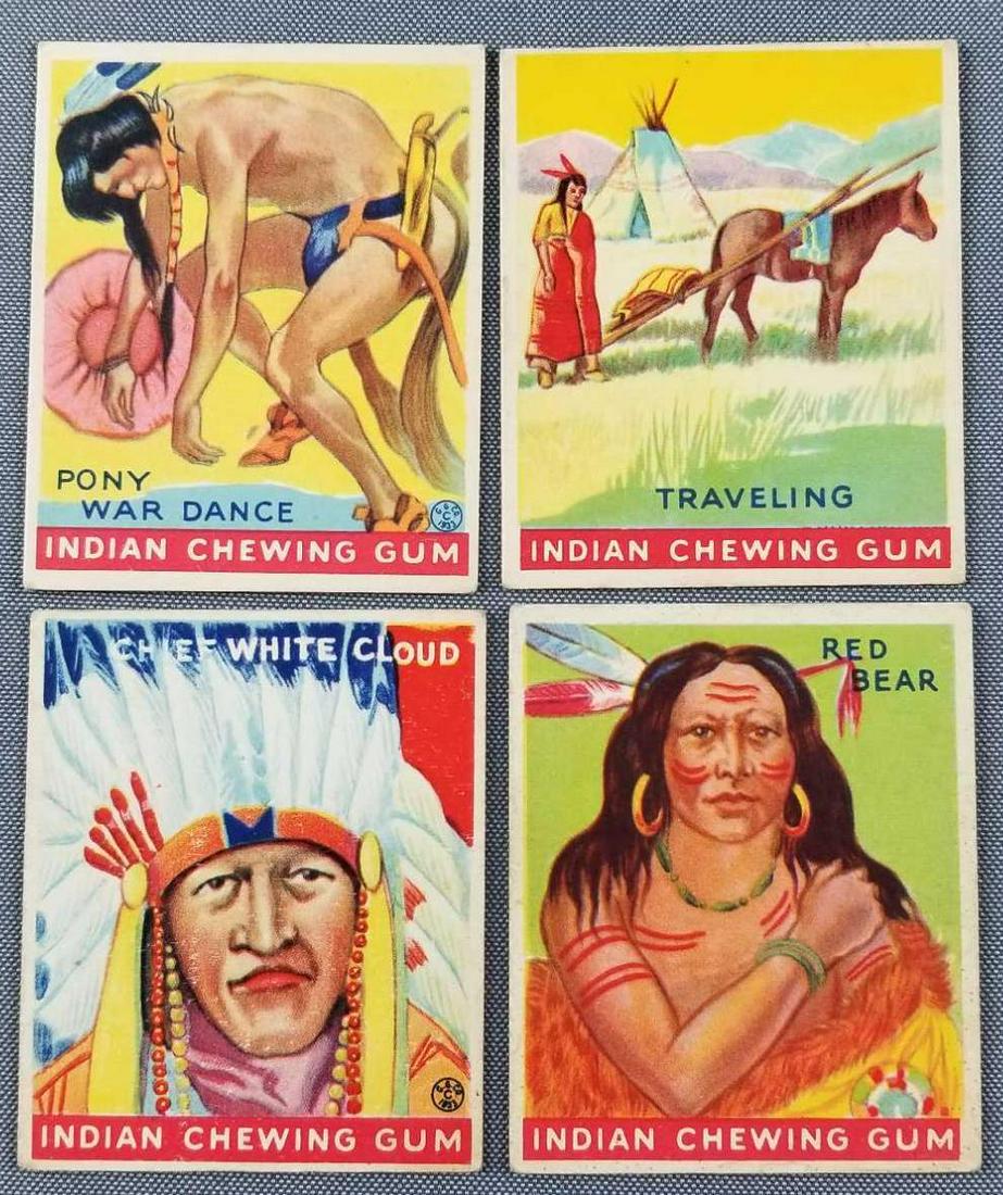 Group of 4 1933 Goudey Indian Gum Cards (1 of 2)