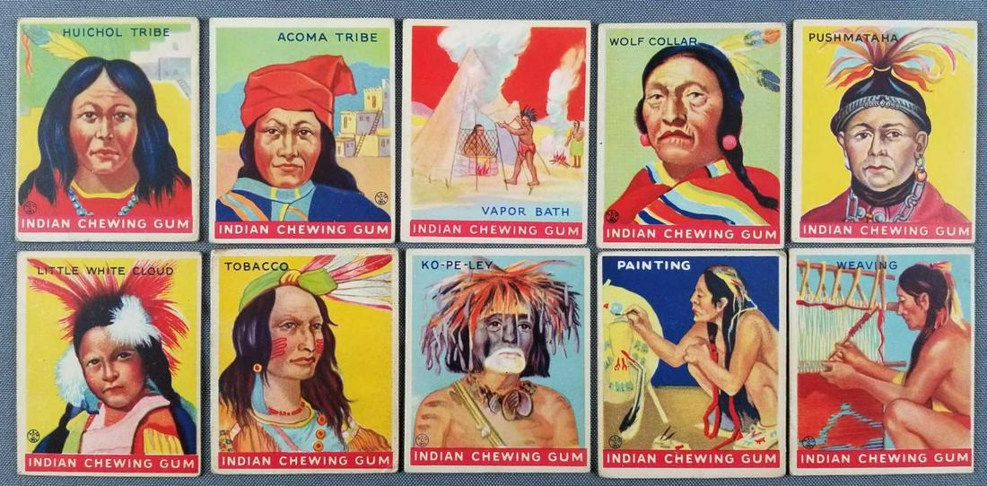 Group of 101933 Goudey Indian Gum Cards: #s 82, 86, 91, 93, 97, 109, 123, 147, 151, 155. Goudey gum co, 1933