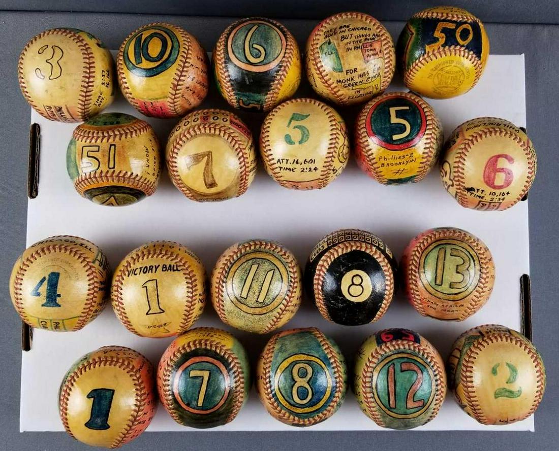 Group of 20 hand painted Mad Monk Russ Meyer baseballs (1 of 5)