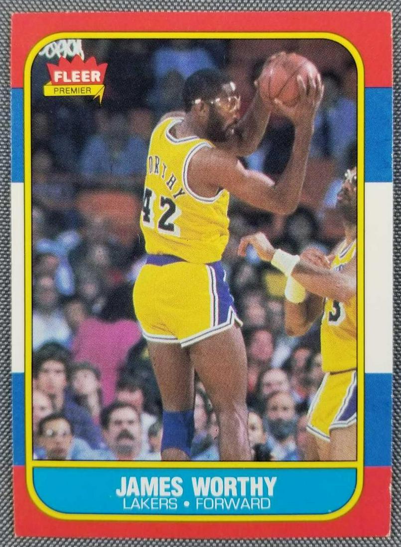 1986 Fleer James Worthy basketball card (1 of 4)