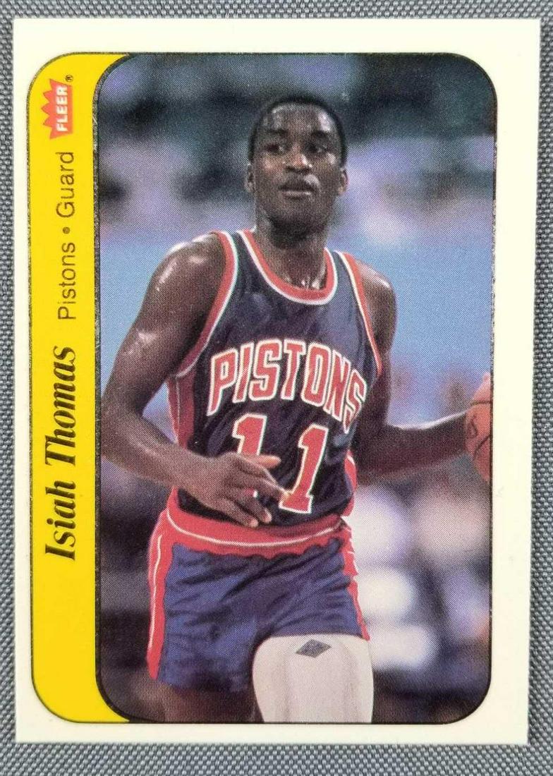 1986 Fleer  Sticker Isiah Thomas basketball card (1 of 4)